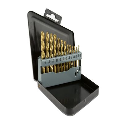 বাম হাতের HSS ড্রিল বিট সেট, টাইটানিয়াম নাইট্ৰাইড কোটিং সহ
