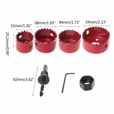 6 পিসি কার্বন ইস্পাত গর্ত সেট কাঠের কাজ 32-54mm