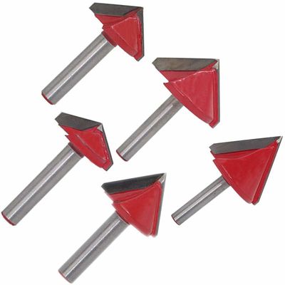 কাঠের প্লাস্টিক অ্যালুমিনিয়ামের জন্য কার্বাইড-টিপড ভি-গ্রুভ রাউটার বিট