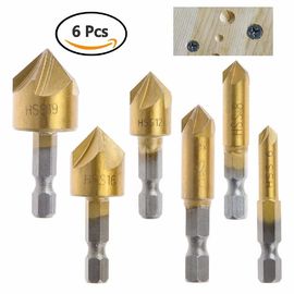 HSS Countersink ড্রিল বিট সেট 6 পিসি 1/4 